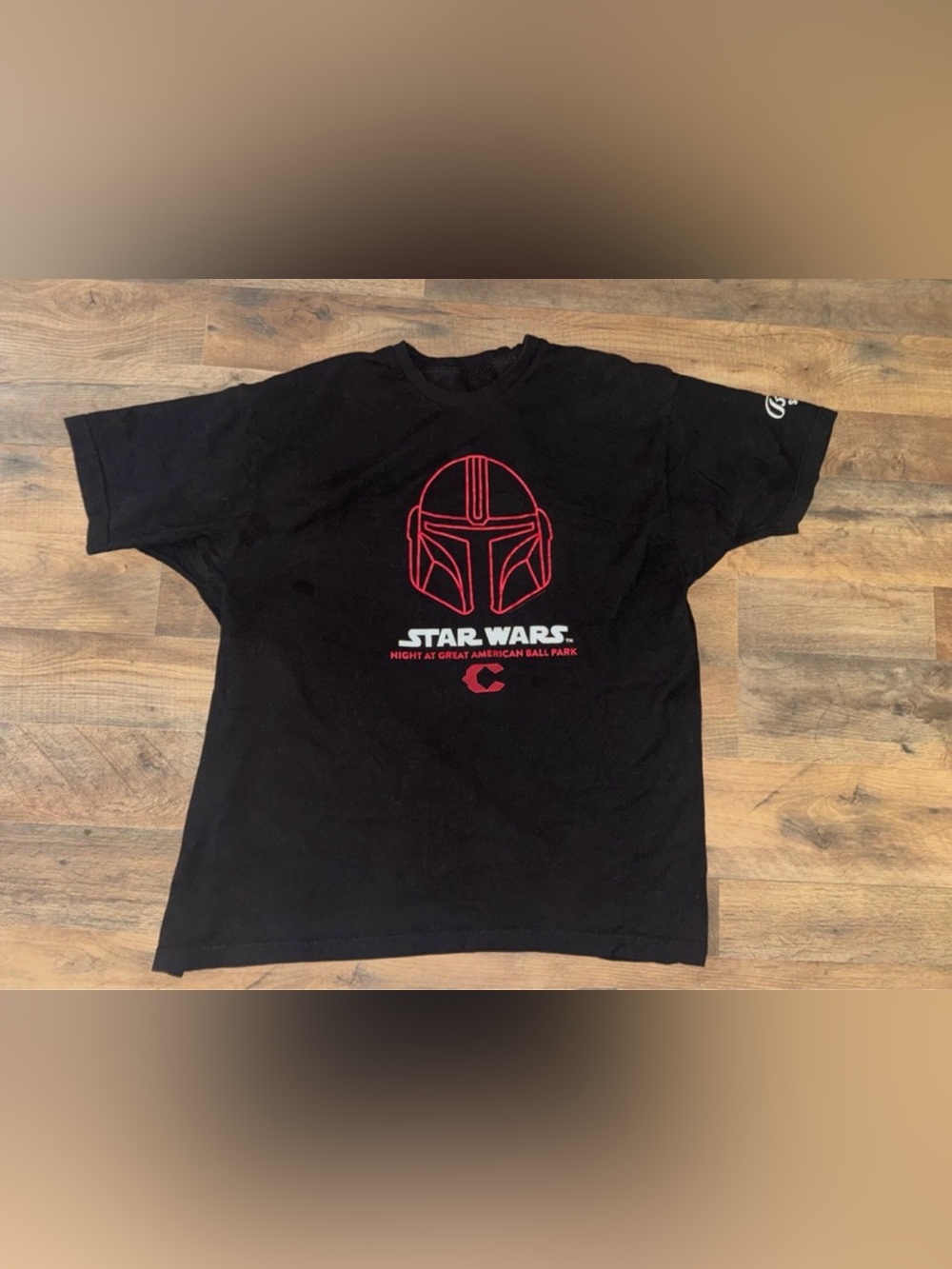 Bally Sports Black Tee with White Logo and Red Accents